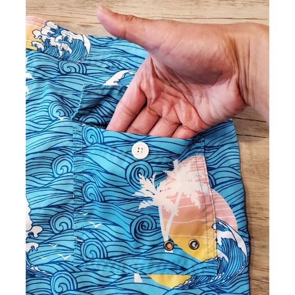 Sierra Nevada Big Wave Mens Sz 34 Waist Swim Trunks Board Shorts Nylon Made USA - Picture 10 of 10